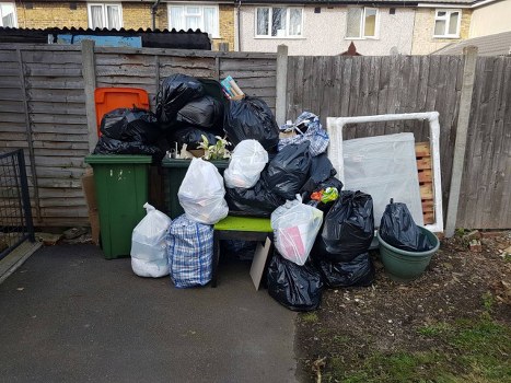 Team member meeting with a recycling truck in Barking
